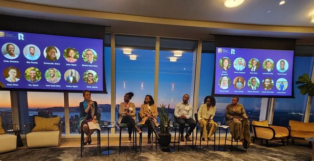 March 2024. Entrepreneurial leadership panel discussion. From left to right: Dr Elizabeth Kiss, Dr Gladys Ngetich, Esethu Cenga, Dr Vuyane Mhlomi, Elim Shanko and Judy Sikuza in San Francisco.